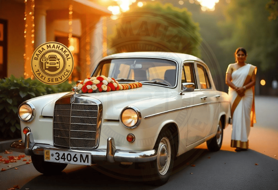 Wedding taxi service in Bhopal – decorated car for bride and groom